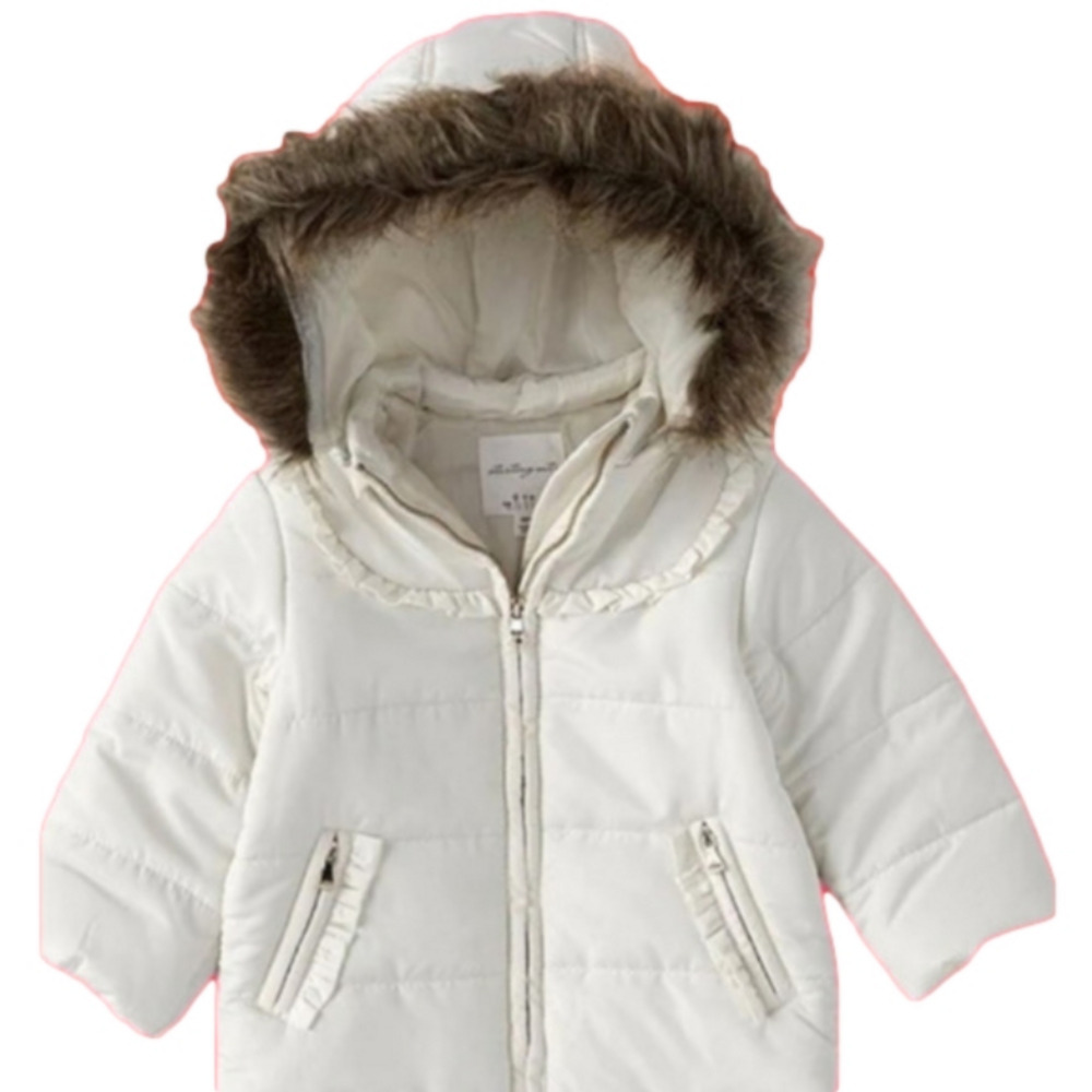 📣 Baby Girl 🎀 18-24 Mths Faux Fur Trim  Puffer Coat  🧥 NWOTags So Cute 🎁